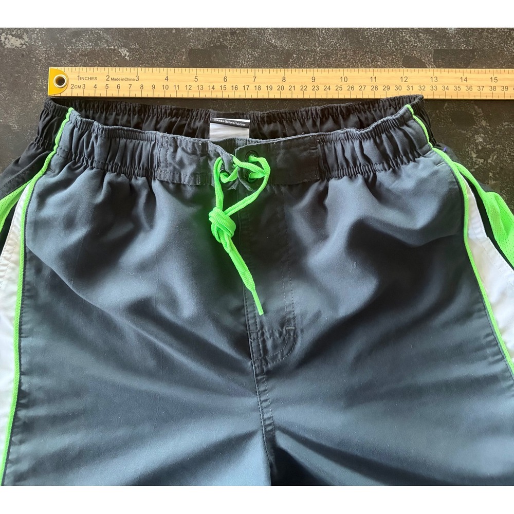 Nike‎ Mens Swim Trunks Board Shorts Black Neon Green Grey Size Small Mesh Liner - Picture 7 of 9